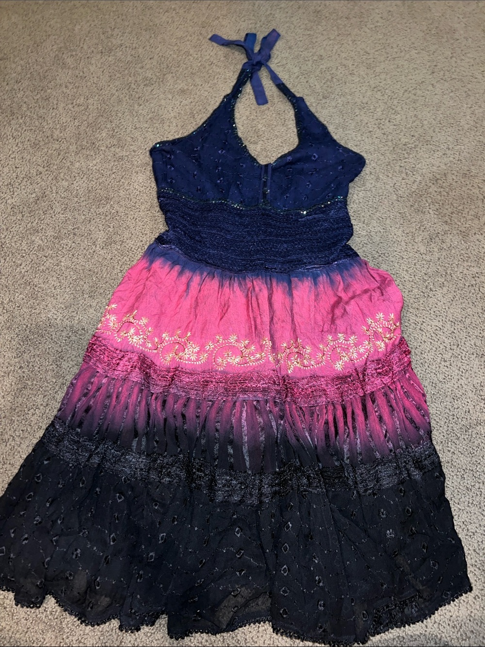 Fashion Terminal boho handkerchief dress Item one size embroidered